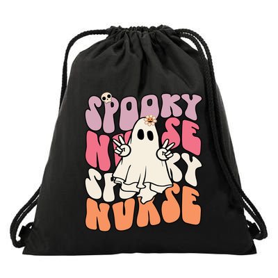 Funny One Spooky Nurse Halloween Nurse Squad Boo Boo Crew Gift Drawstring Bag