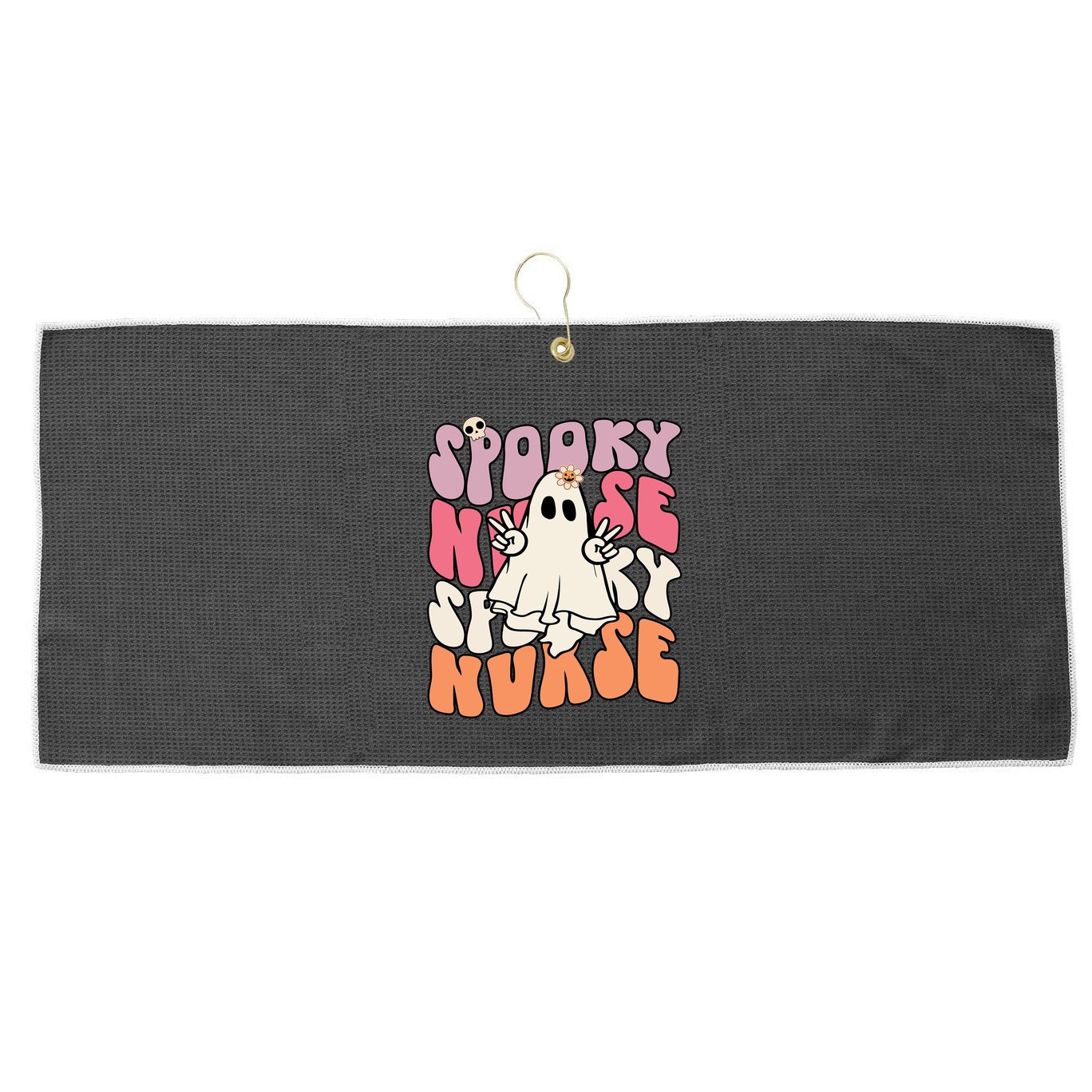 Funny One Spooky Nurse Halloween Nurse Squad Boo Boo Crew Gift Large Microfiber Waffle Golf Towel