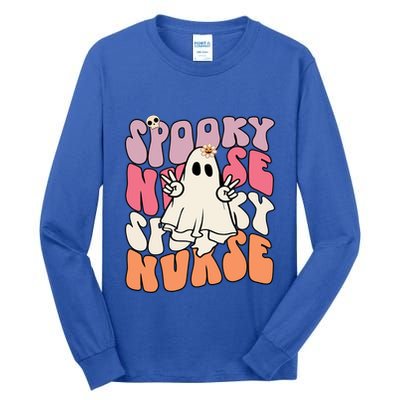 Funny One Spooky Nurse Halloween Nurse Squad Boo Boo Crew Gift Tall Long Sleeve T-Shirt