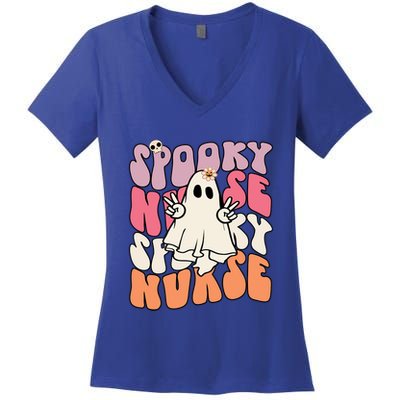 Funny One Spooky Nurse Halloween Nurse Squad Boo Boo Crew Gift Women's V-Neck T-Shirt