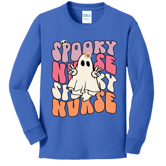 Funny One Spooky Nurse Halloween Nurse Squad Boo Boo Crew Gift Kids Long Sleeve Shirt