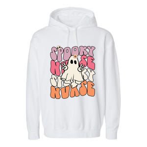 Funny One Spooky Nurse Halloween Nurse Squad Boo Boo Crew Gift Garment-Dyed Fleece Hoodie