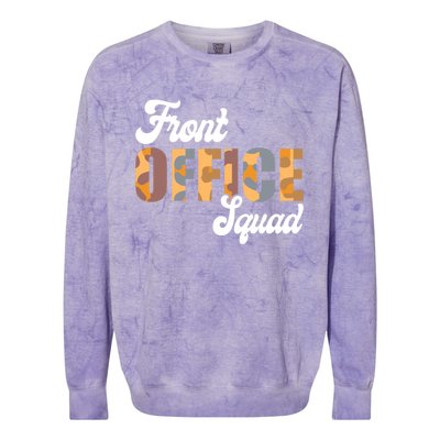 Front Office Squad Administrative Assistant School Secretary Cute Gift Colorblast Crewneck Sweatshirt