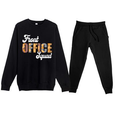 Front Office Squad Administrative Assistant School Secretary Cute Gift Premium Crewneck Sweatsuit Set