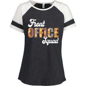 Front Office Squad Administrative Assistant School Secretary Cute Gift Enza Ladies Jersey Colorblock Tee