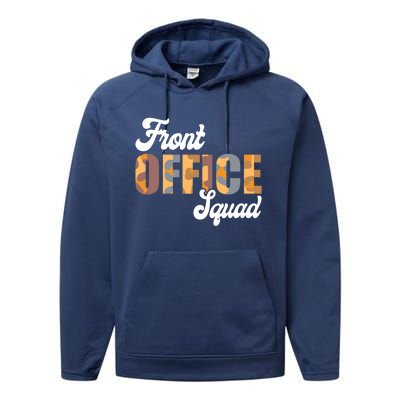 Front Office Squad Administrative Assistant School Secretary Cute Gift Performance Fleece Hoodie