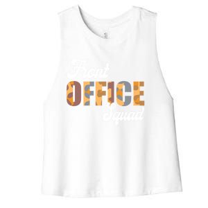 Front Office Squad Administrative Assistant School Secretary Cute Gift Women's Racerback Cropped Tank