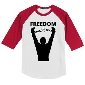 Freedom Of Speech Breaking Away The Chains Gift Kids Colorblock Raglan Jersey