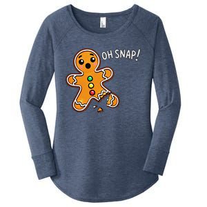 Funny Oh Snap Gingerbread Christmas Women's Perfect Tri Tunic Long Sleeve Shirt