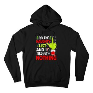 Funny On The List Of Naughty And I Regret Nothing Christmas Hoodie