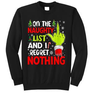 Funny On The List Of Naughty And I Regret Nothing Christmas Sweatshirt