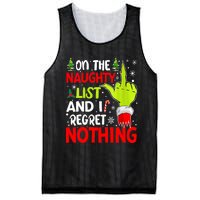 Funny On The List Of Naughty And I Regret Nothing Christmas Mesh Reversible Basketball Jersey Tank