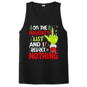 Funny On The List Of Naughty And I Regret Nothing Christmas PosiCharge Competitor Tank