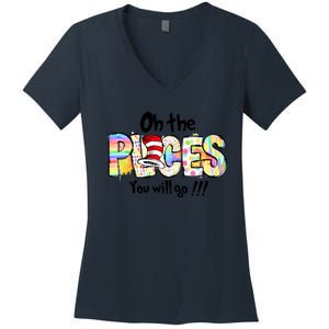 Funny Oh The Places YouLl Go When You Read Women's V-Neck T-Shirt