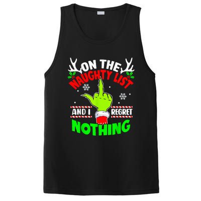 Funny On The List Of Naughty And I Regret Nothing Christmas PosiCharge Competitor Tank