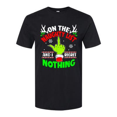 Funny On The List Of Naughty And I Regret Nothing Christmas Softstyle CVC T-Shirt