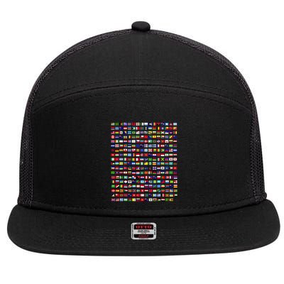 Flags Of The Countries Of The World 287 Flag International 7 Panel Mesh Trucker Snapback Hat