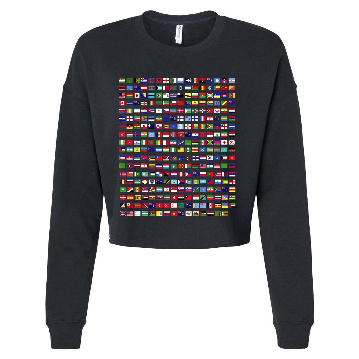 Flags Of The Countries Of The World 287 Flag International Cropped Pullover Crew