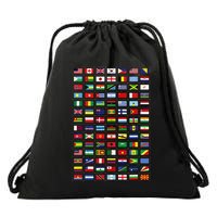 Flags Of The Countries Of The World International Earth Day Drawstring Bag