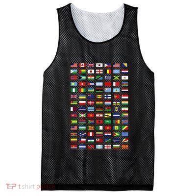 Flags Of The Countries Of The World International Earth Day Mesh Reversible Basketball Jersey Tank