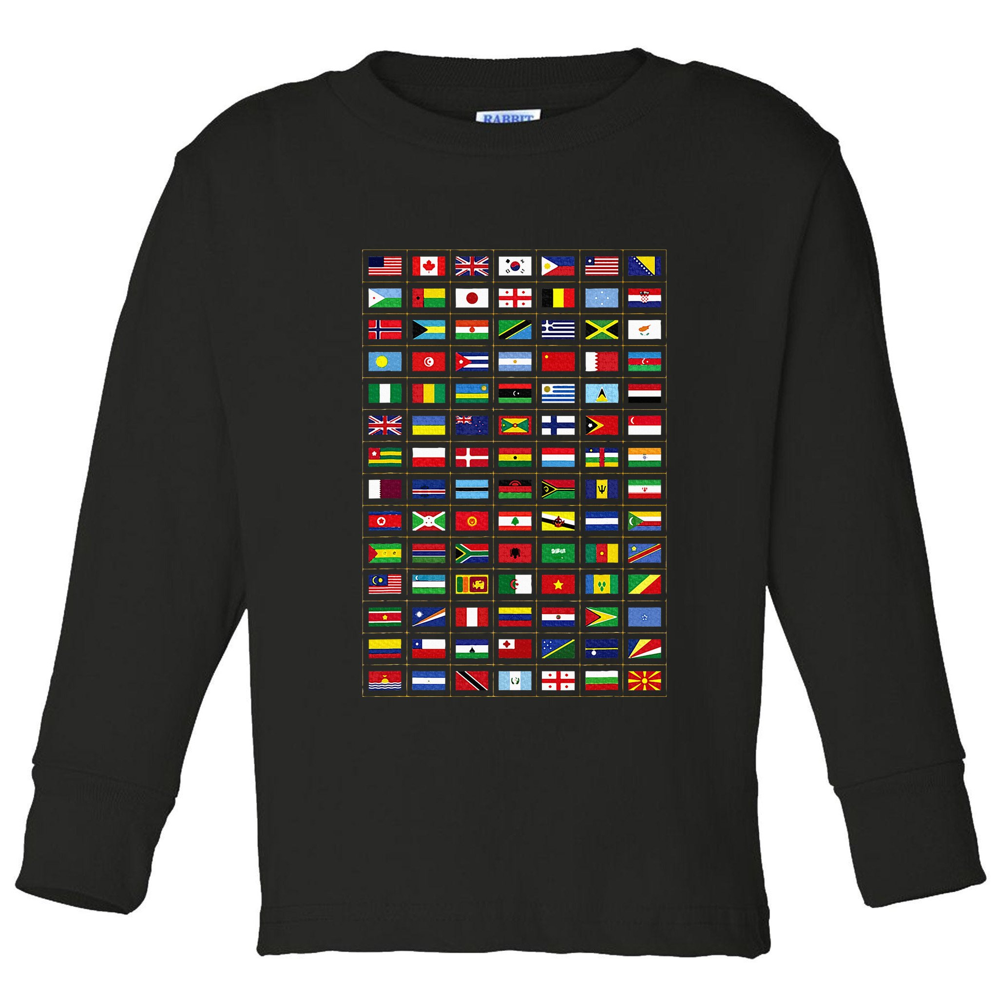 Flags Of The Countries Of The World International Earth Day Toddler Long Sleeve Shirt