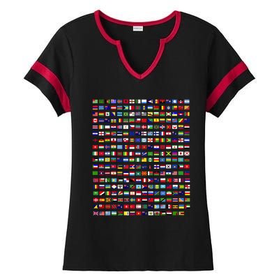 Flags Of The Countries Of The World 287 Flag International Ladies Halftime Notch Neck Tee