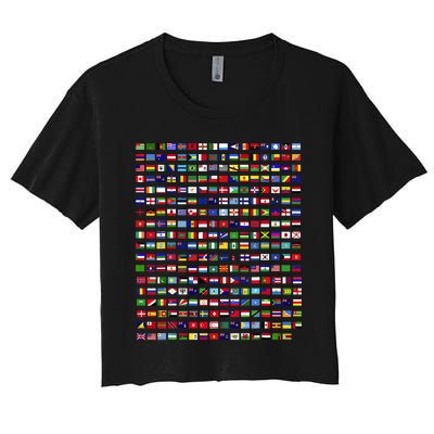 Flags Of The Countries Of The World 287 Flag International Women's Crop Top Tee