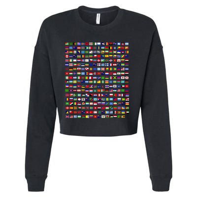 Flags Of The Countries Of The World 287 Flag International Cropped Pullover Crew