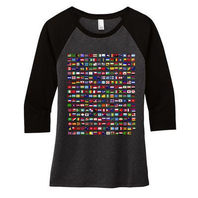 Flags Of The Countries Of The World 287 Flag International Women's Tri-Blend 3/4-Sleeve Raglan Shirt