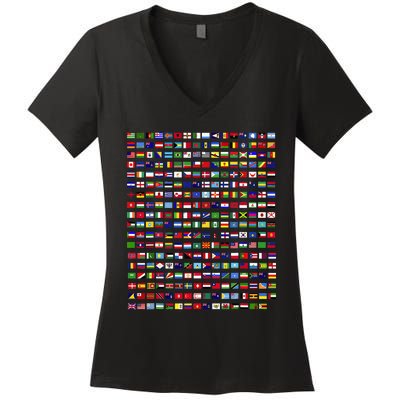 Flags Of The Countries Of The World 287 Flag International Women's V-Neck T-Shirt