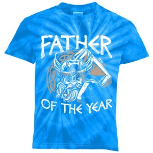 Father Of The Year FatherS Day Viking Gift Kids Tie-Dye T-Shirt