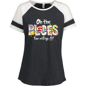 Funny Oh The Places Youll Go When You Read Enza Ladies Jersey Colorblock Tee