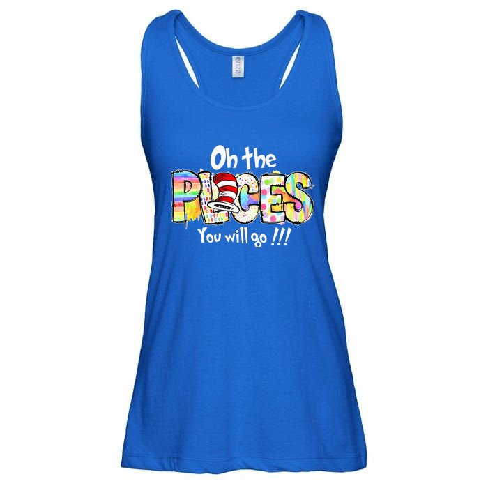 Funny Oh The Places Youll Go When You Read Ladies Essential Flowy Tank