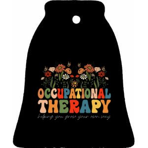 Floral Occupational Therapy Wildflowers Occupational Therapy Ceramic Bell Ornament