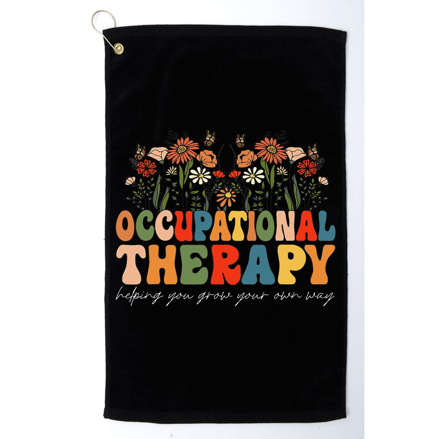 Floral Occupational Therapy Wildflowers Occupational Therapy Golf Towel