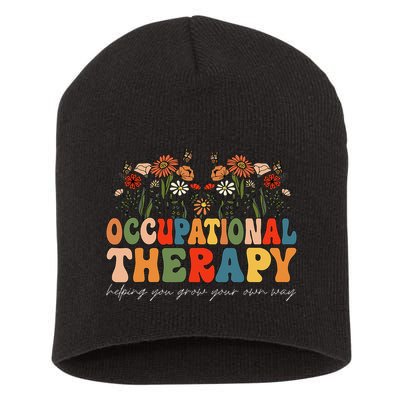 Floral Occupational Therapy Wildflowers Occupational Therapy Short Acrylic Beanie