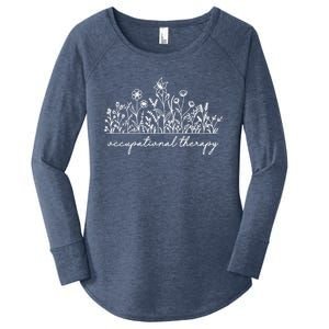 Floral Occupational Therapy Cute Ot Gift Women's Perfect Tri Tunic Long Sleeve Shirt