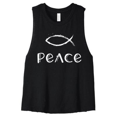 Fruit Of The Spirit Galatians Verse Christian Peace Women's Racerback Cropped Tank