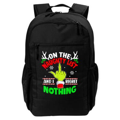 Funny On The List Of Naughty And I Regret Nothing Christmas Daily Commute Backpack