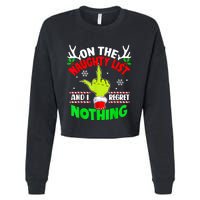 Funny On The List Of Naughty And I Regret Nothing Christmas Cropped Pullover Crew