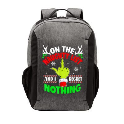 Funny On The List Of Naughty And I Regret Nothing Christmas Vector Backpack