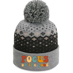 Focus On The Good Retro Quote The Baniff Cuffed Pom Beanie