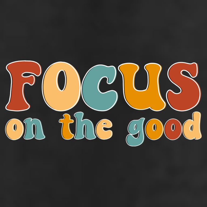 Focus On The Good Retro Quote 7 Panel Mesh Trucker Snapback Hat