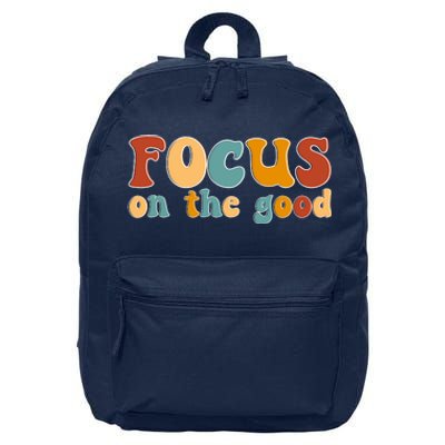 Focus On The Good Retro Quote 16 in Basic Backpack