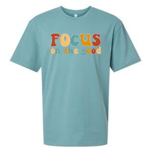 Focus On The Good Retro Quote Sueded Cloud Jersey T-Shirt