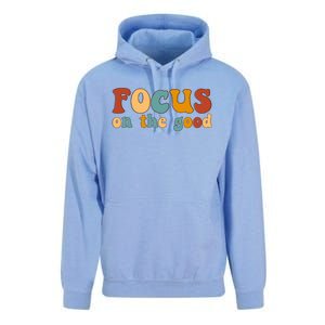 Focus On The Good Retro Quote Unisex Surf Hoodie