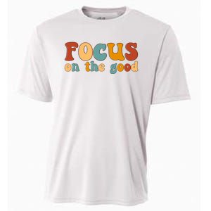 Focus On The Good Retro Quote Cooling Performance Crew T-Shirt