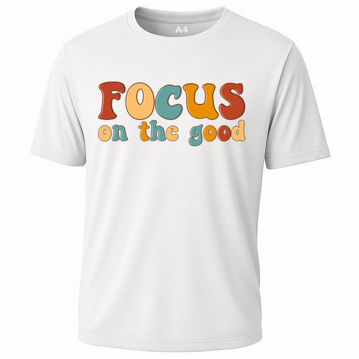 Focus On The Good Retro Quote Cooling Performance Crew T-Shirt