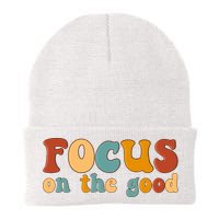 Focus On The Good Retro Quote Beanie