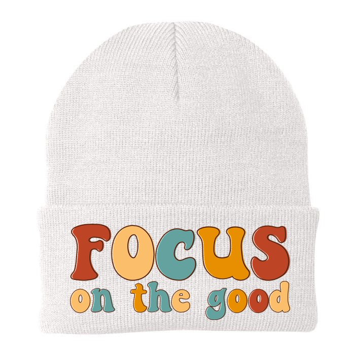 Focus On The Good Retro Quote Beanie